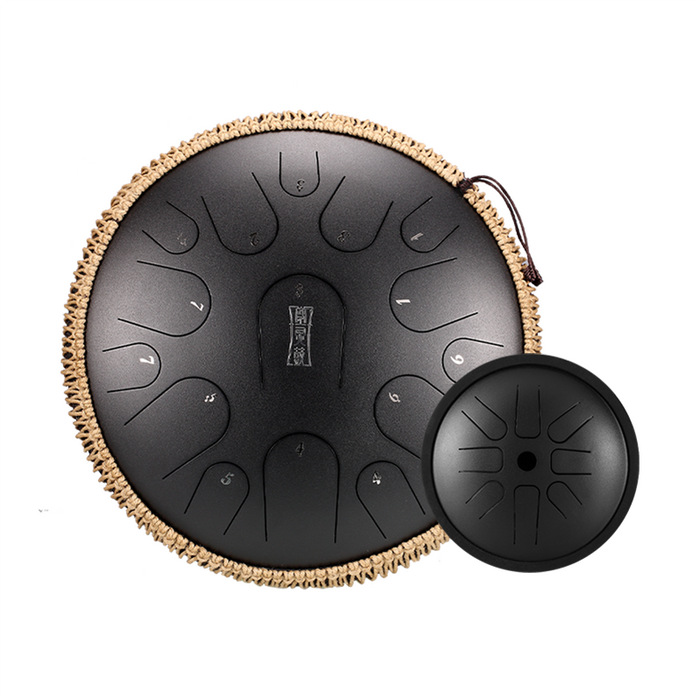 Buy One Get One Free - HLURU Tongue Drum Flagship Duo - Microalloyed Steel 14" 15 Note Flagship and 6" 8 Note High Pitch Extension Tongue Drum [Engravable]