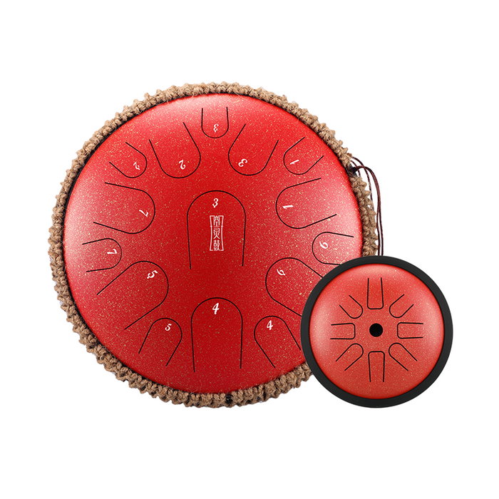 Buy One Get One Free - HLURU Tongue Drum Flagship Duo - Microalloyed Steel 14" 15 Note Flagship and 6" 8 Note High Pitch Extension Tongue Drum [Engravable]
