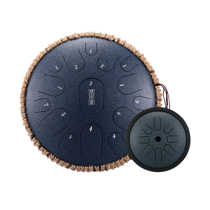 Buy One Get One Free - HLURU Tongue Drum Flagship Duo - Microalloyed Steel 14" 15 Note Flagship and 6" 8 Note High Pitch Extension Tongue Drum [Engravable]