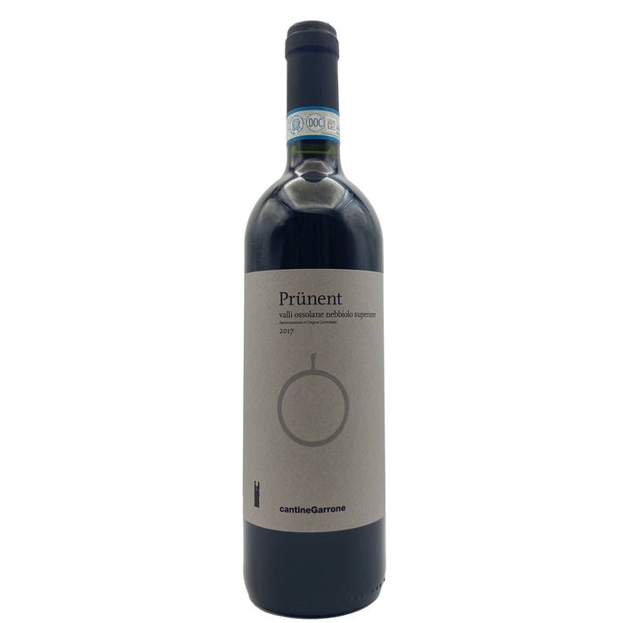 Cantine Garrone Prunent 2020 wine bottle, dark glass with Prunent label