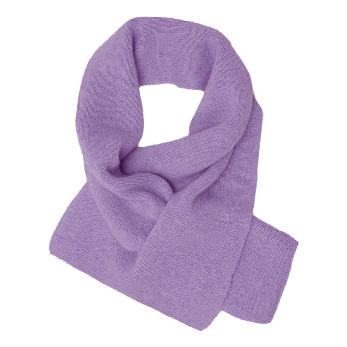 Cashmere glatstrikket lille tørklæde i lilla