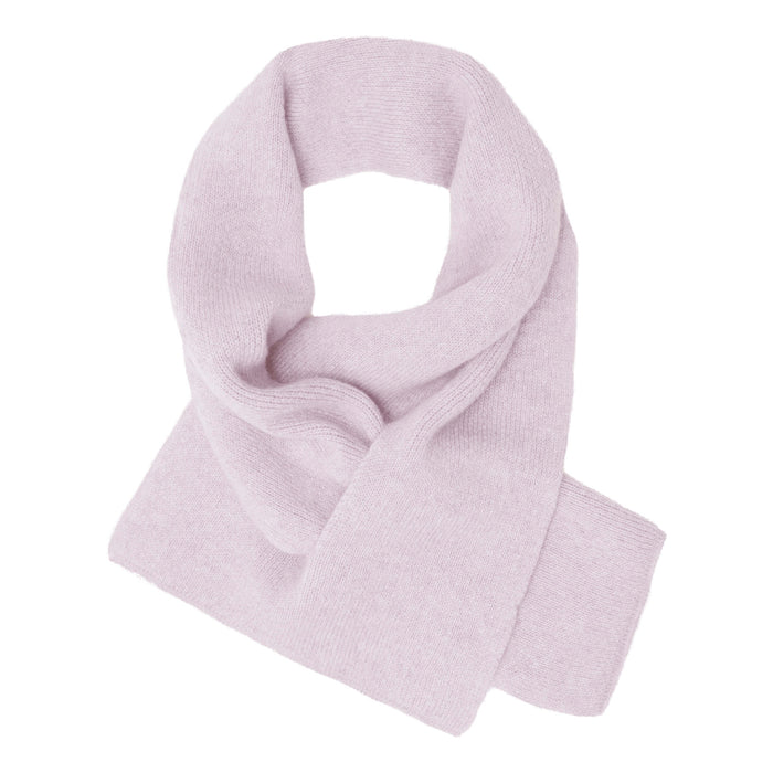 Cashmere glatstrikket lille tørklæde i lyserød-rosa