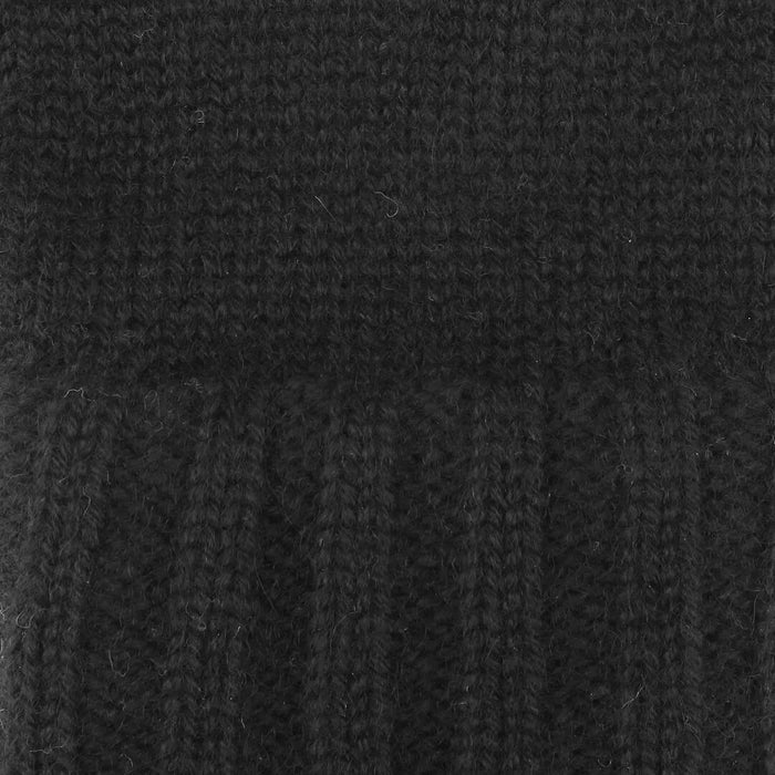 Cashmere handsker med bred rib i sort
