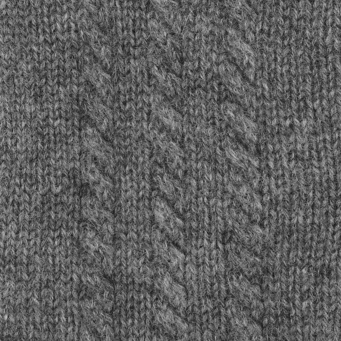Cashmere handsker med flet mønster i mørkegrå