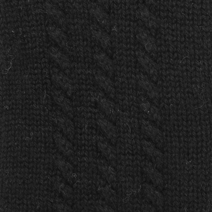 Cashmere handsker med flet mønster i sort
