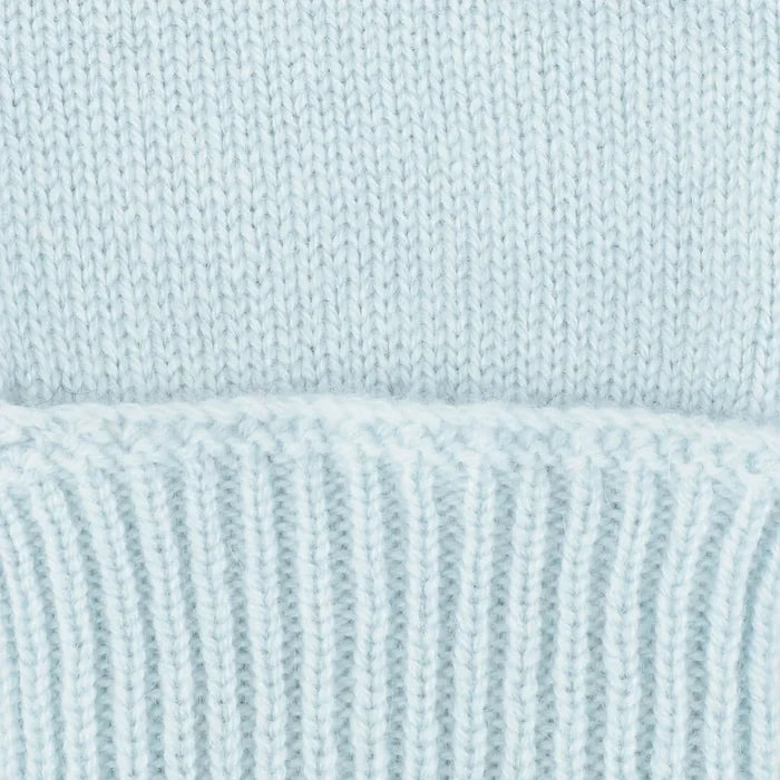 Cashmere handsker med rib kant i isblå