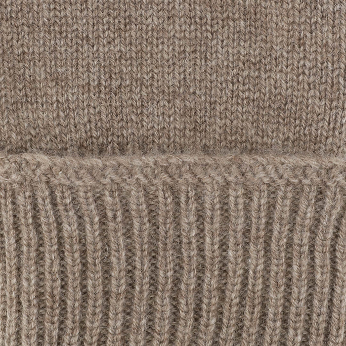 Cashmere handsker med rib kant i mørk beige