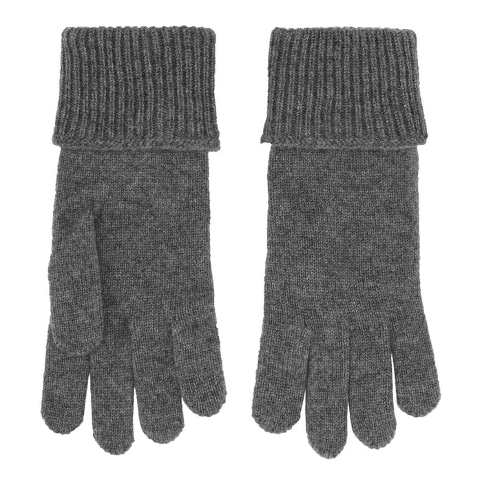 Cashmere handsker med rib kant i mørkegrå