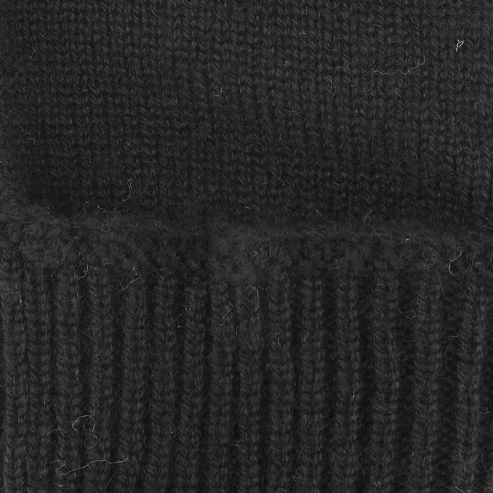 Cashmere handsker med rib kant i sort