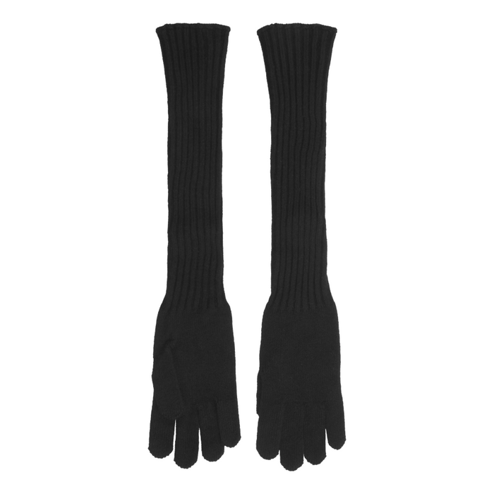 Cashmere hansker med ekstra-langt skaft sort