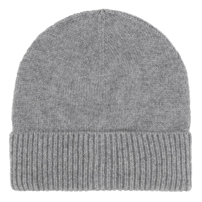 Cashmere hue med rib kant i lysegrå
