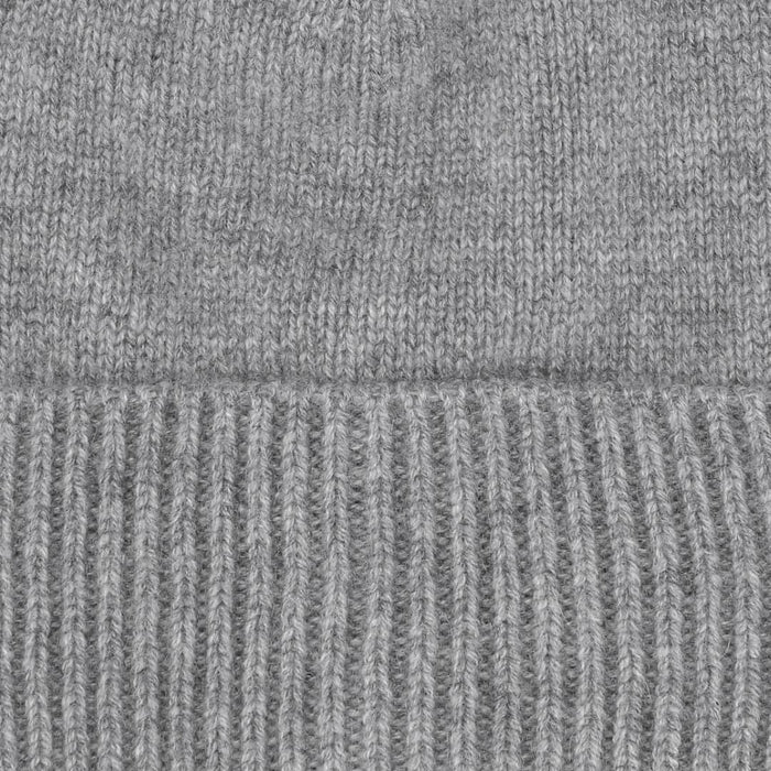 Cashmere hue med rib kant i lysegrå
