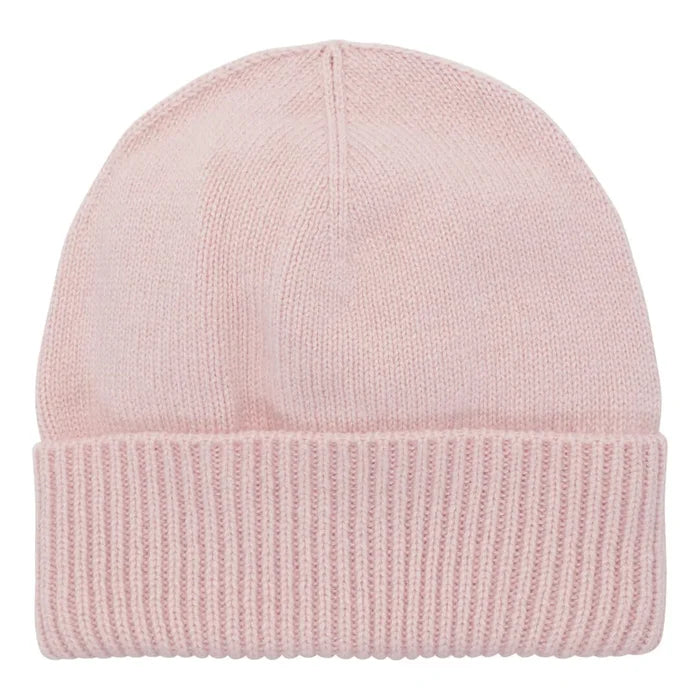 Cashmere hue med rib kant i lyserød