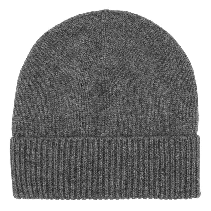 Cashmere hue med rib kant i mørkegrå