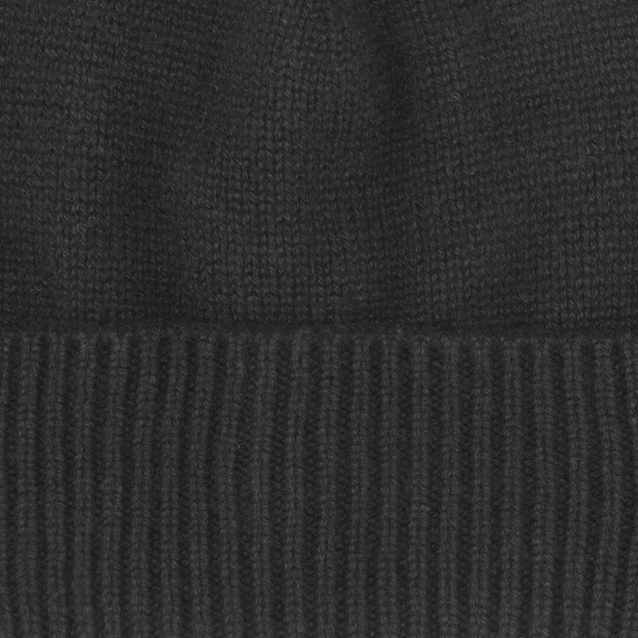 Cashmere hue med rib kant i sort