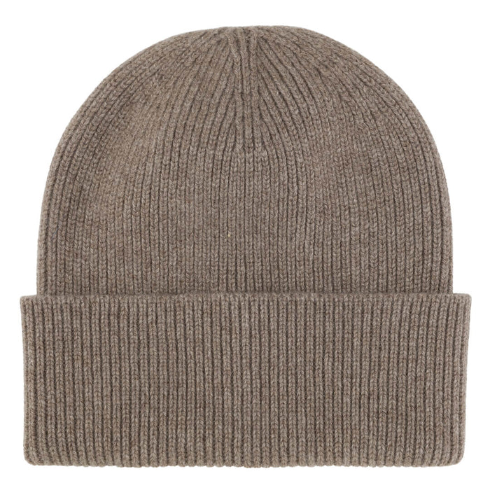 Cashmere rib hue i mørk beige