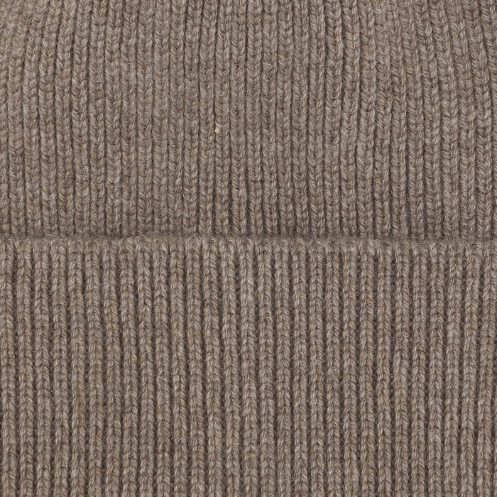 Cashmere rib hue i mørk beige