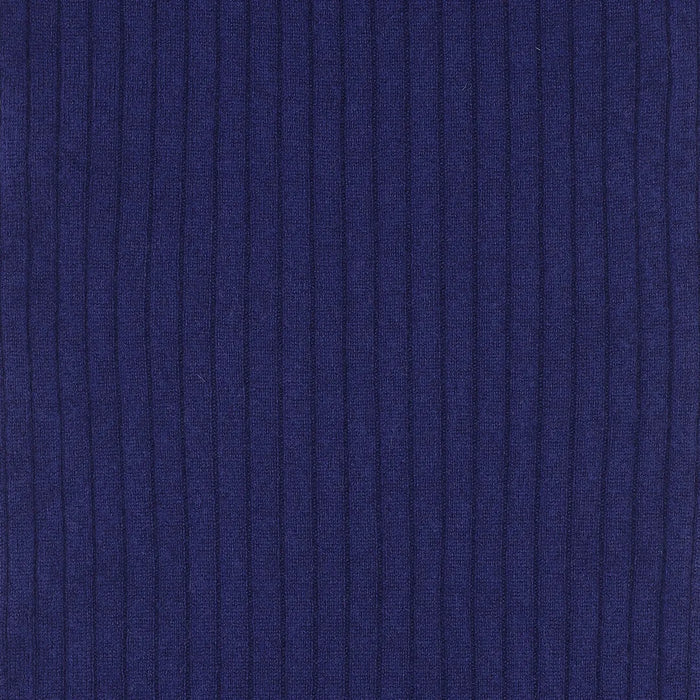 Cashmere tørklæde i bred rib strik blå fra Scandinavianlux