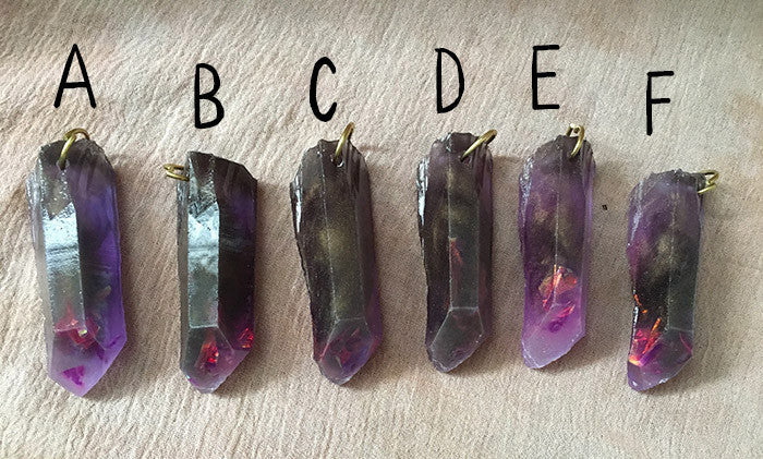 CAST CRYSTAL PENDANTS- BLACK MAGIC