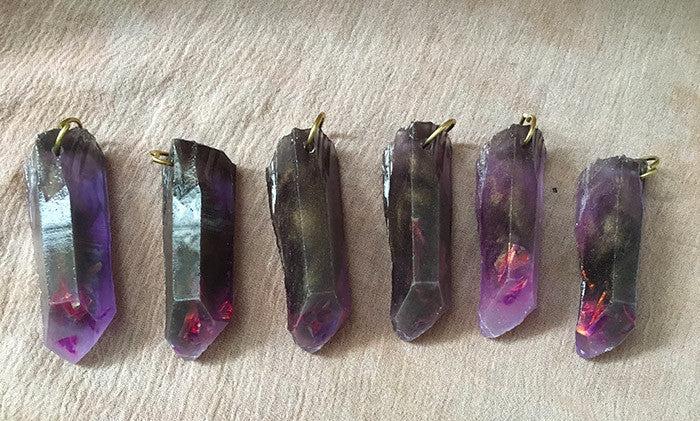 CAST CRYSTAL PENDANTS- BLACK MAGIC