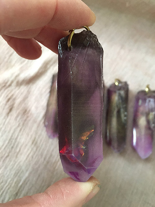 CAST CRYSTAL PENDANTS- BLACK MAGIC