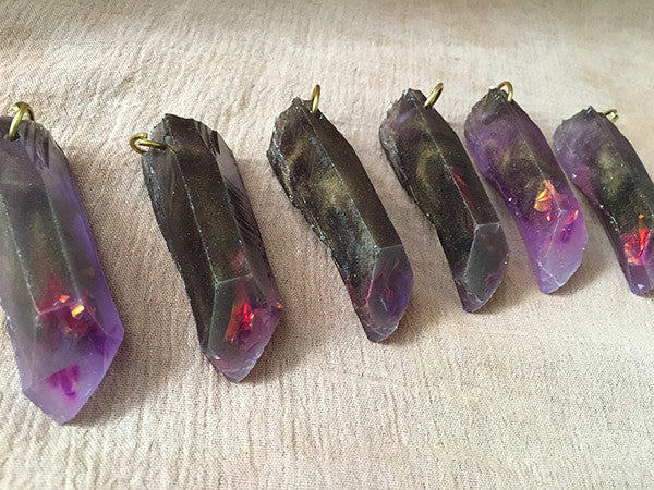 CAST CRYSTAL PENDANTS- BLACK MAGIC