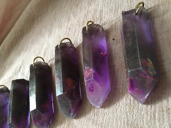 CAST CRYSTAL PENDANTS- BLACK MAGIC