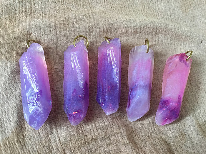 CAST CRYSTAL PENDANTS- FAE PURPLE