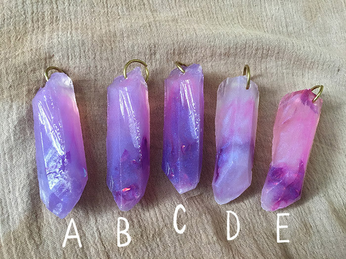 CAST CRYSTAL PENDANTS- FAE PURPLE