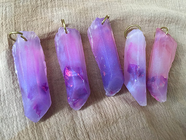 CAST CRYSTAL PENDANTS- FAE PURPLE