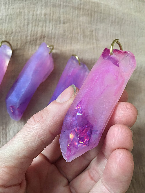 CAST CRYSTAL PENDANTS- FAE PURPLE