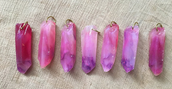 CAST CRYSTAL PENDANTS- SWIRLED SUNSET