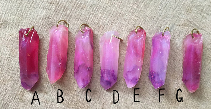 CAST CRYSTAL PENDANTS- SWIRLED SUNSET