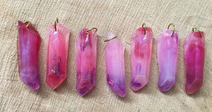 CAST CRYSTAL PENDANTS- SWIRLED SUNSET