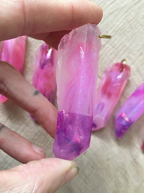 CAST CRYSTAL PENDANTS- SWIRLED SUNSET