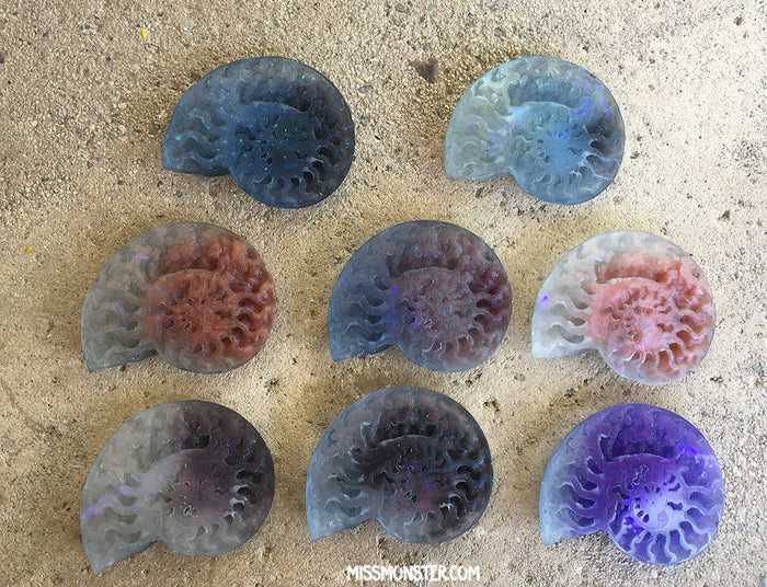 CAST URETHANE GLOW IN THE DARK AMMONITE