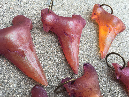 CAST URETHANE SHARK TOOTH PENDANT- SUNSET ORANGE