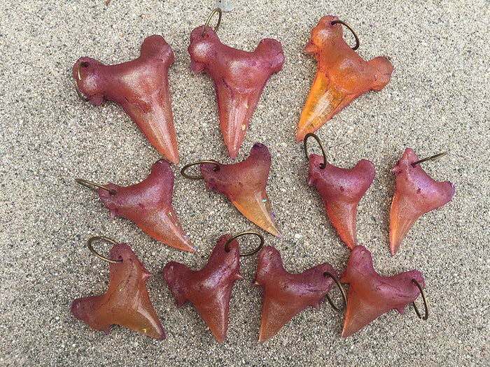 CAST URETHANE SHARK TOOTH PENDANT- SUNSET ORANGE