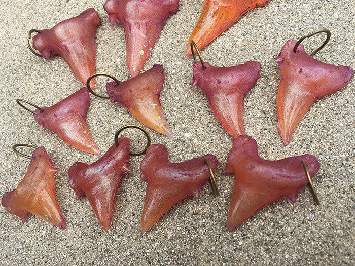 CAST URETHANE SHARK TOOTH PENDANT- SUNSET ORANGE