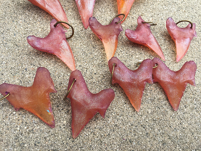 CAST URETHANE SHARK TOOTH PENDANT- SUNSET ORANGE