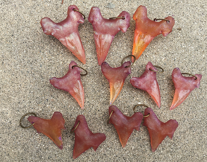 CAST URETHANE SHARK TOOTH PENDANT- SUNSET ORANGE