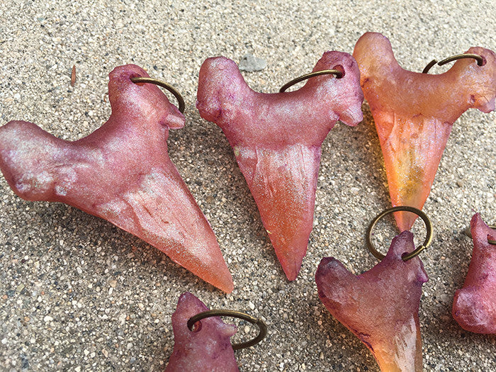CAST URETHANE SHARK TOOTH PENDANT- SUNSET ORANGE