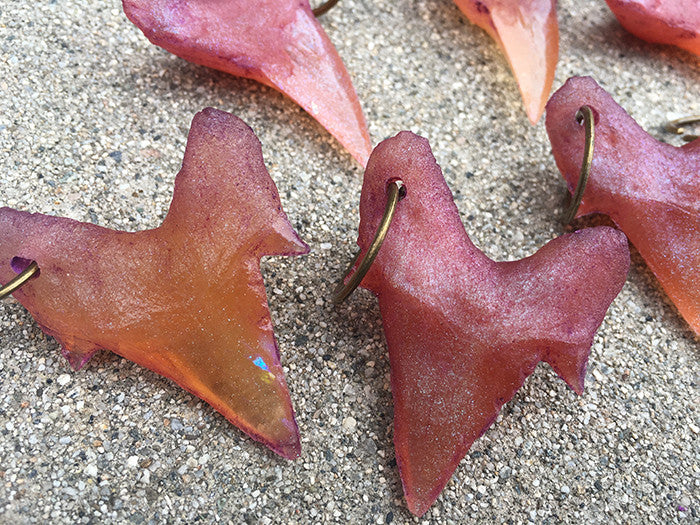 CAST URETHANE SHARK TOOTH PENDANT- SUNSET ORANGE