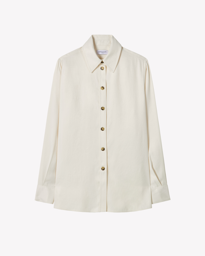 Serena Bute London | Casual Shirt | Ecru | Front View