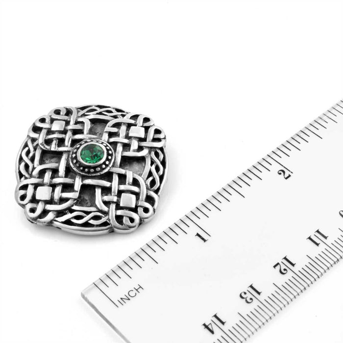 Celtic Brooch with Emerald Center