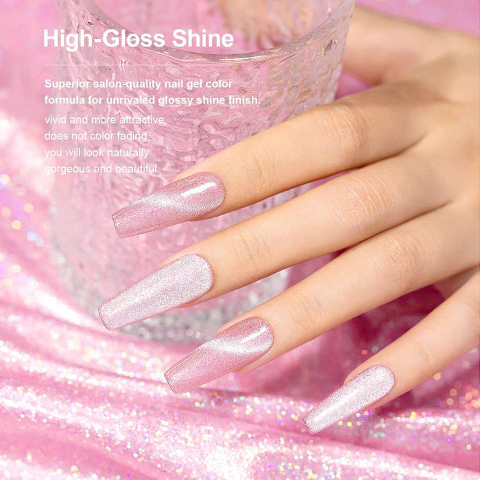 RARJSM ®Champagne Pink Aurora Velvet Cat Eye Gel Polish 15 ml