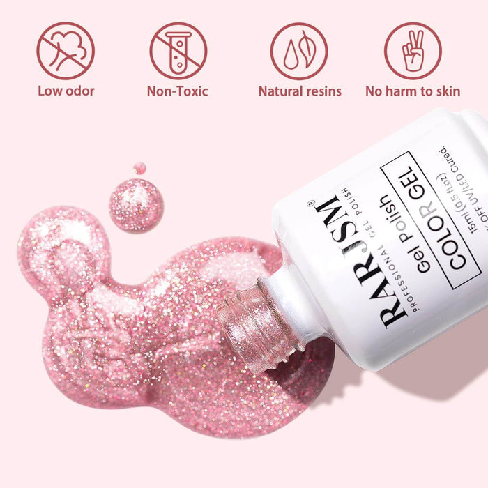 RARJSM ®Champagne Pink Aurora Velvet Cat Eye Gel Polish 15 ml