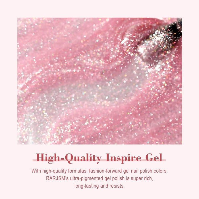 RARJSM ®Champagne Pink Aurora Velvet Cat Eye Gel Polish 15 ml