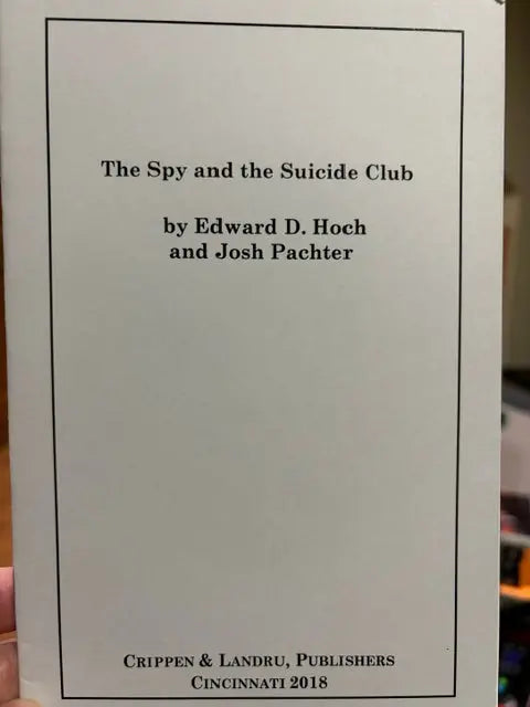 Chapbook: The Spy and the Suicide Club Crippen & Landru, Publishers