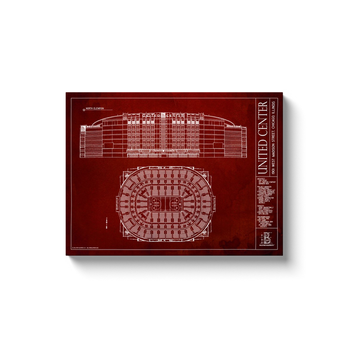 Chicago Bulls - United Center - Team Colors - 18x24" Canvas